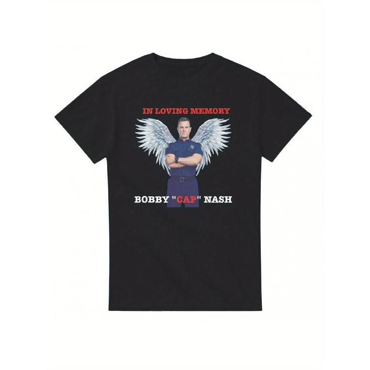 9-1-1 TV Series Captain Bobby Cap Nash Memorial T-Shirt - A Graphic Tee in Cherished Remembrance, Available Sizes - Official Gear for Emergency S чёрный