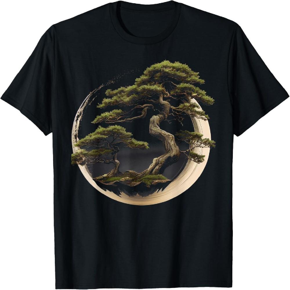 

Graphic Bonsai Tree In Japanese Zen Buddhist Enso T-Shirt XXXXXL чёрный