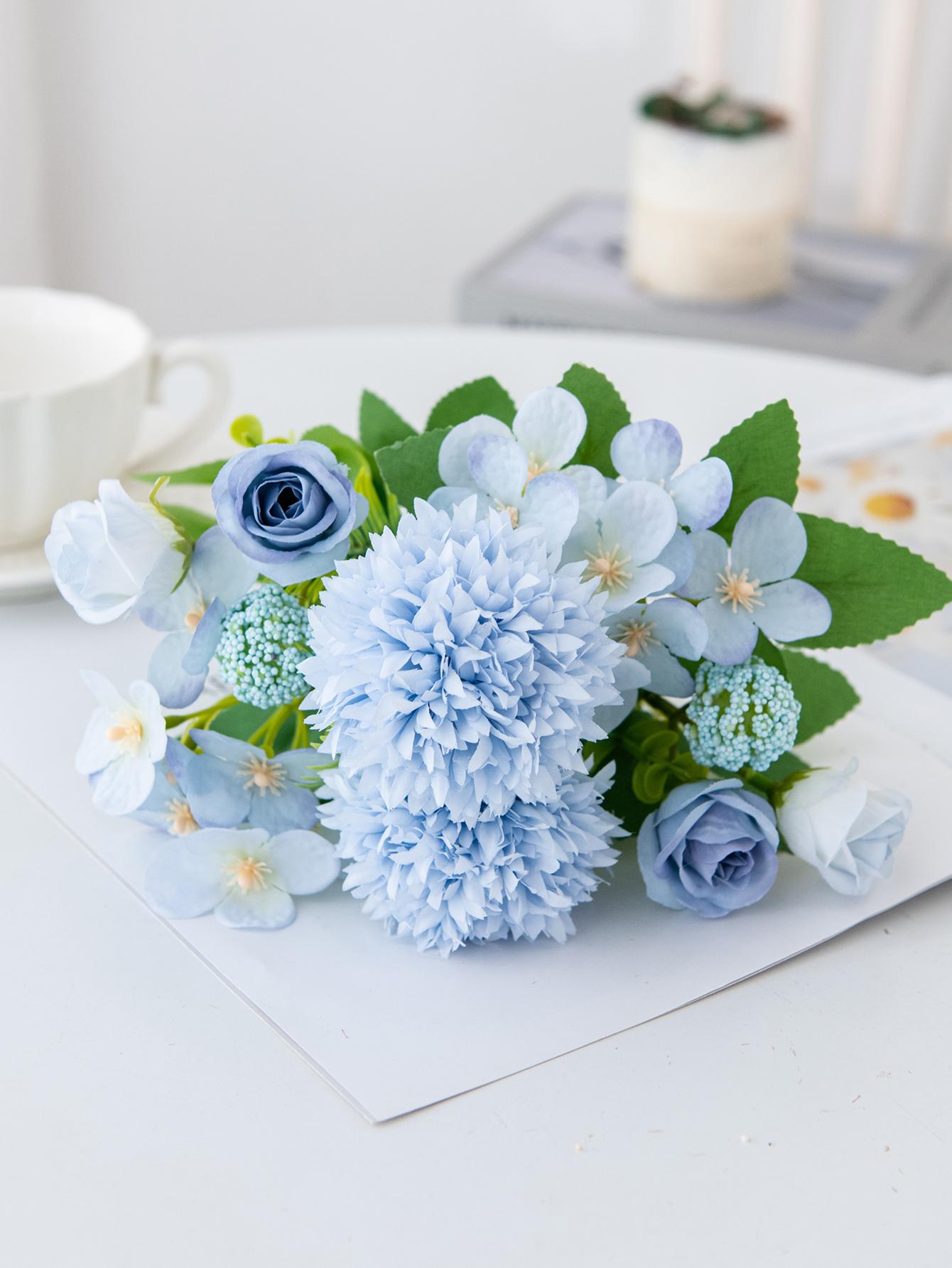 

3pcs Silk Artificial Flower Bulbous chrysanthemum Rose Christmas Wedding Bridal Bouquet Home Outdoor garden Diy gift Decoration 1pc