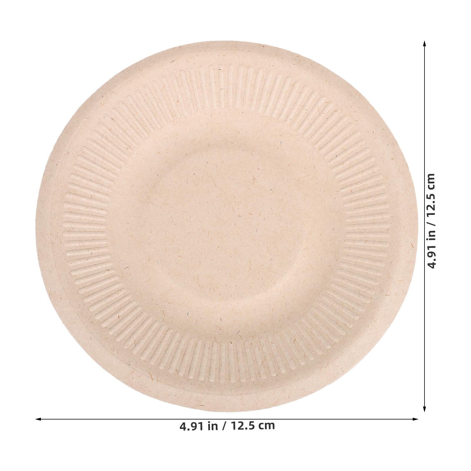 

50Pcs Biodegradable Paper Dinner Plates Thick Sturdy 5 Inch Disposable Party Tableware Multi-Function Food Plate Dessert Cake