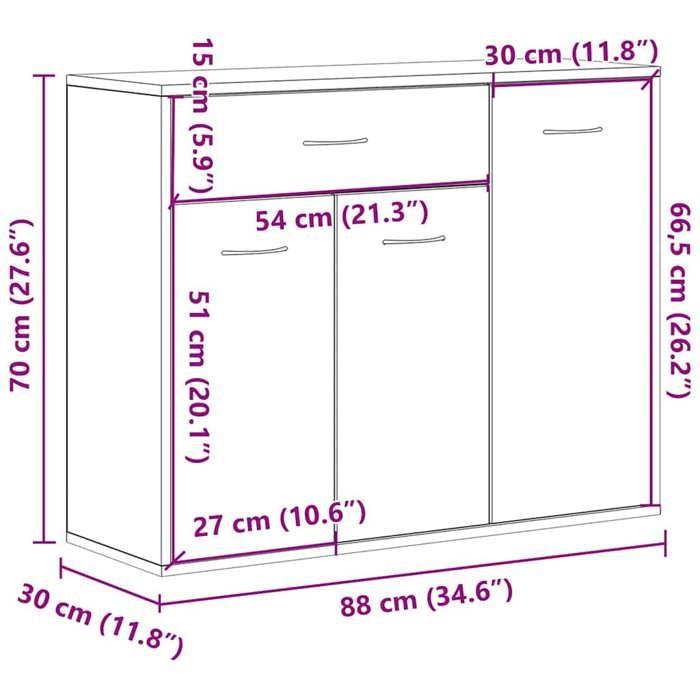 VidaXL Buffet Blanc 88x30x70 cm Aggloméré