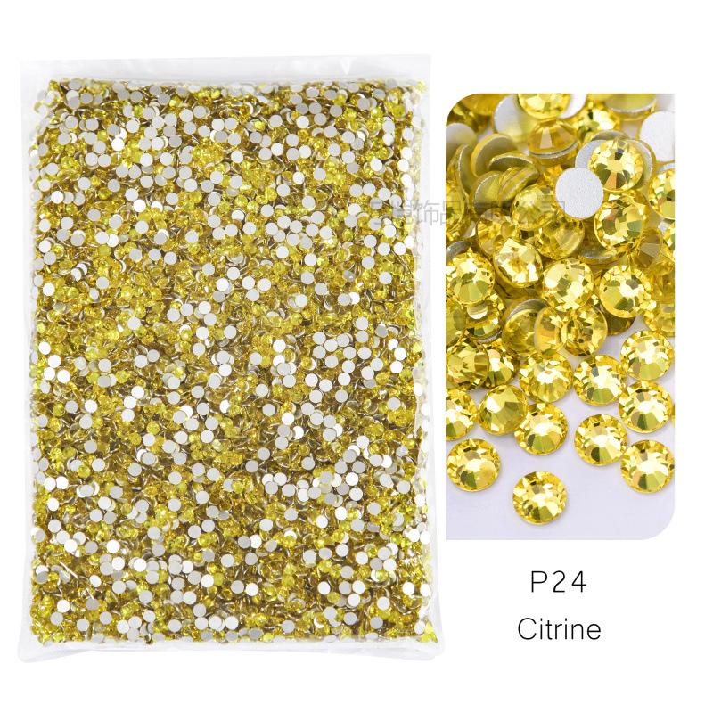 P1-70 Ordinary Color Large Packaging Glass Flat Bottom Diamond Rhinestone Nail Diamond Diy Crystal Mobile Phone Case Beauty Jewelry Accessories