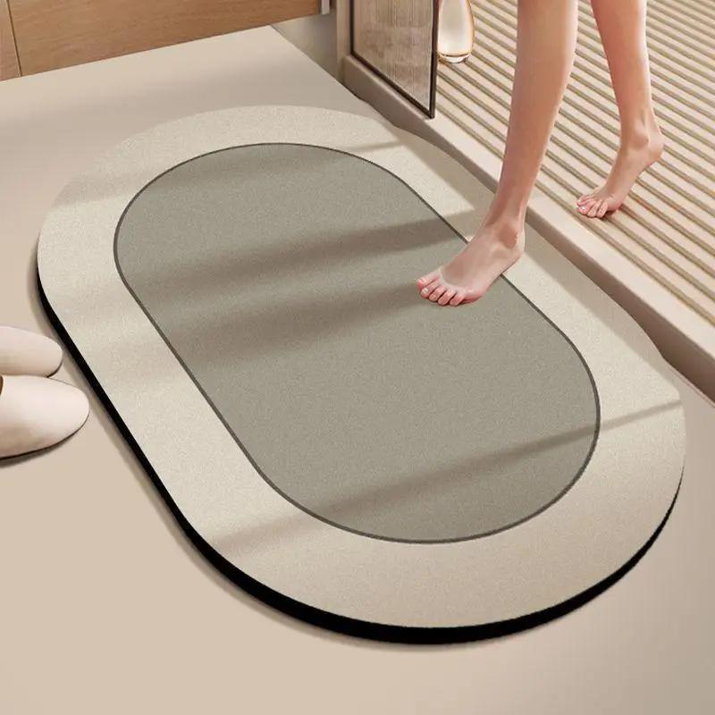 Simple Fashion Diatom Mud Carpet Bathroom Non Slip Waterproof Foot Mat Balcony Laundry Quick Dry Mat Home Decoration