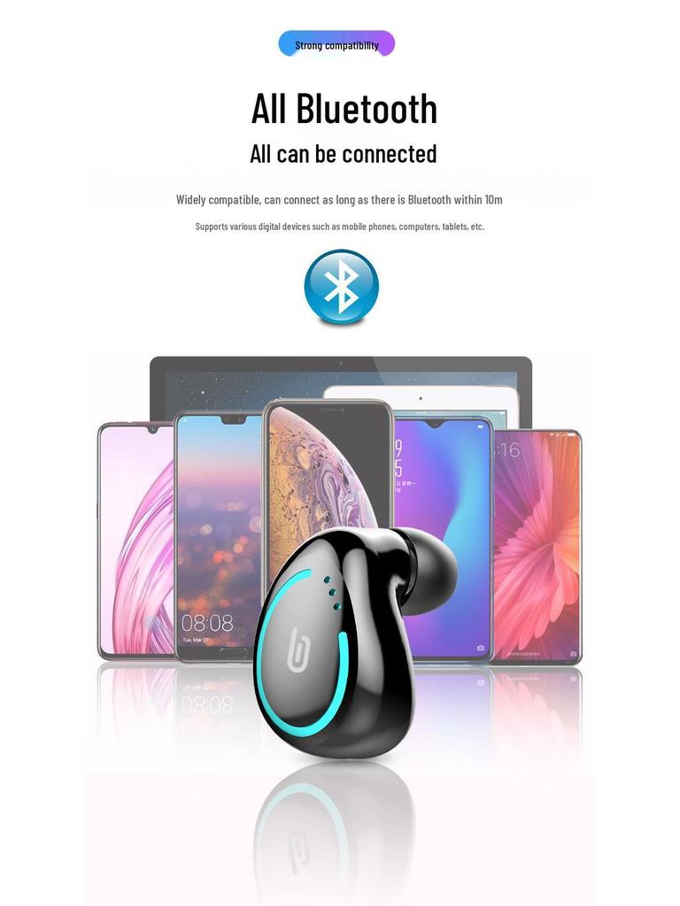 Wireless Bluetooth 5.0 Stereo Earbuds: Dual Ear, Heavy Bass, In-Ear Sports Headphones