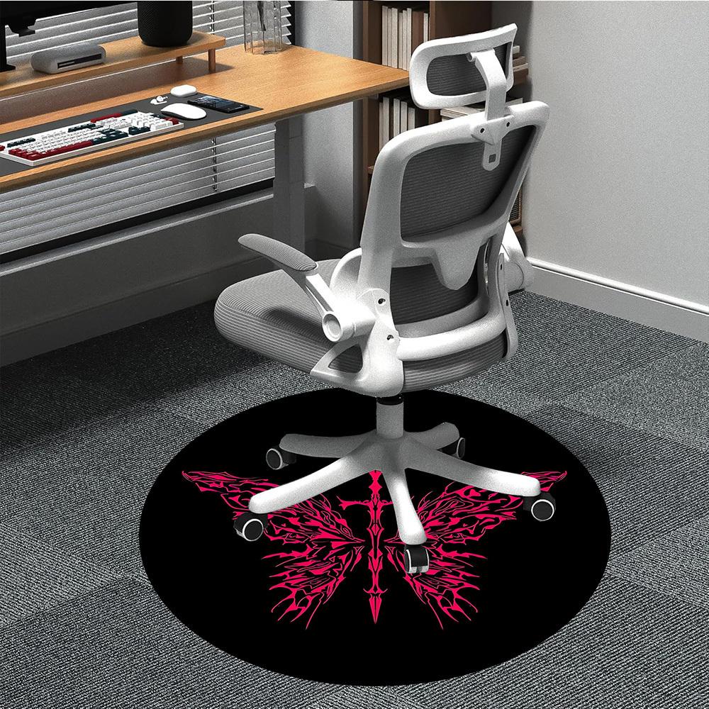 

1PC Butterfly Sword Office Round Area Rug, Indoor Mat Suitable For Office, Under Office Chairs Bedroom Living Room Home Decor, Room DecoT1223064 80cm by 80cm