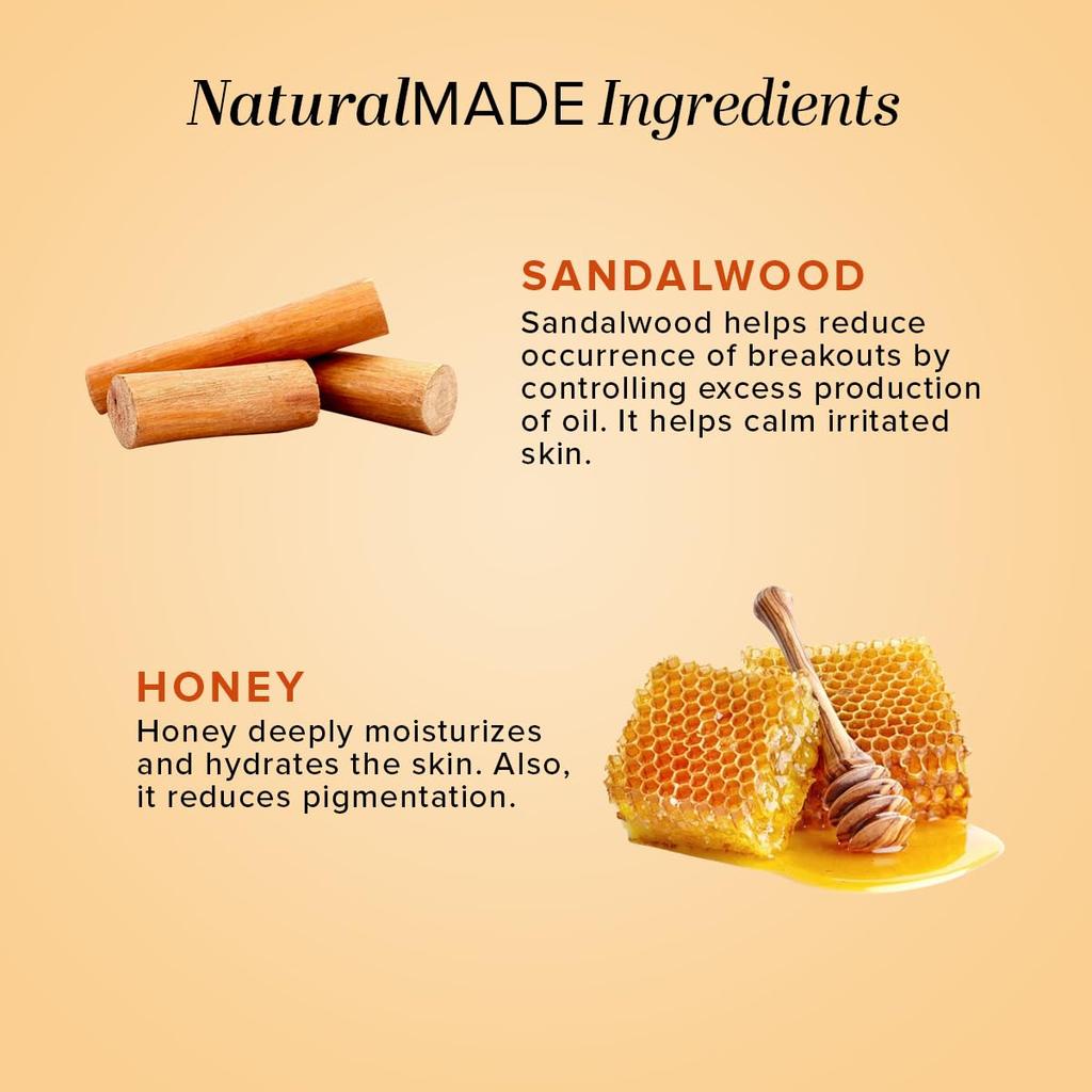 KHADI NATURAL Sandalwood Honey Face Wash Gentle Cleansing Hydrating Daily Skincare For Radiant Soft Skin 210 Ml