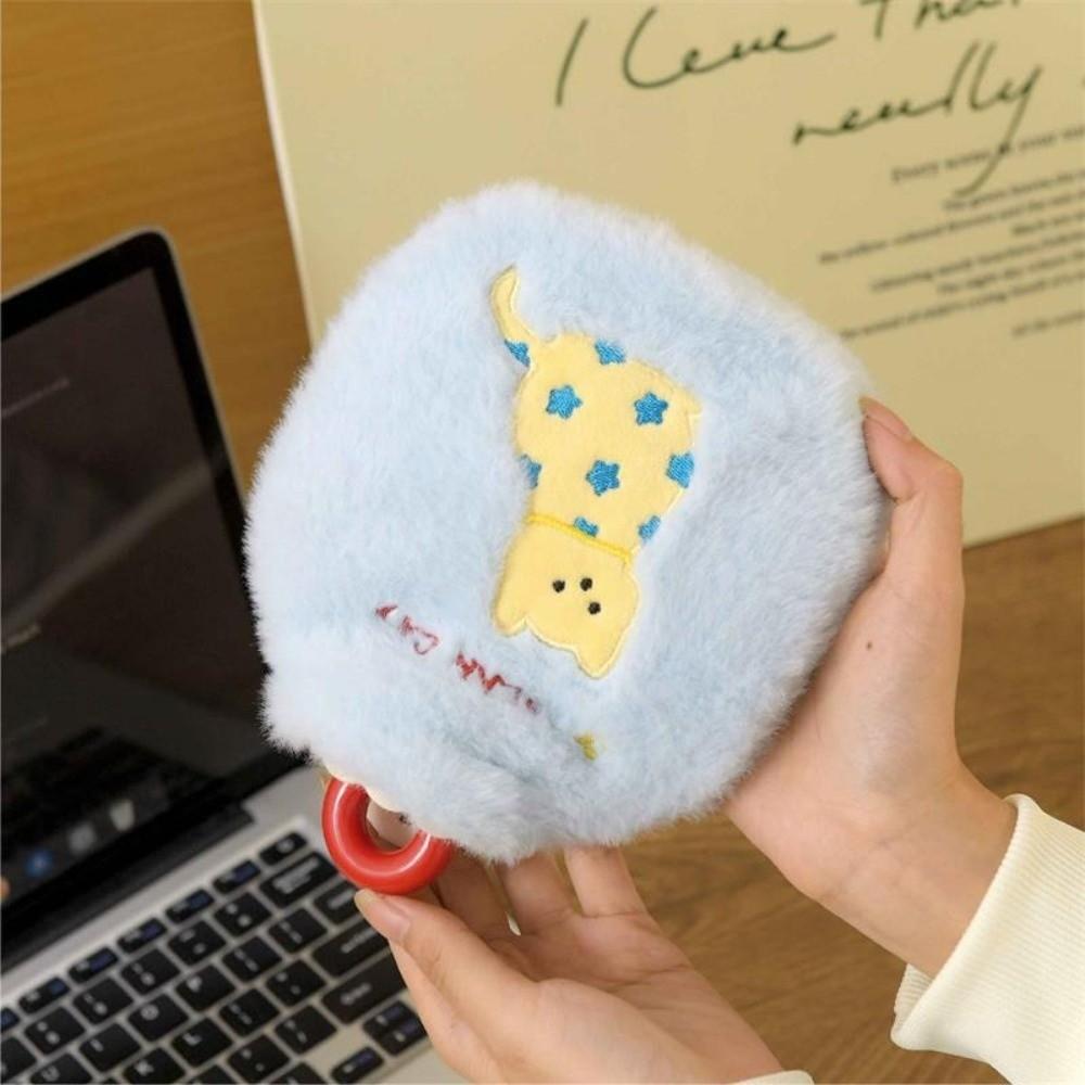 Handheld Warm Water Bag Kitten Embroidery Water-filling Bottle Cute Hand Warmers Belly Warmer
