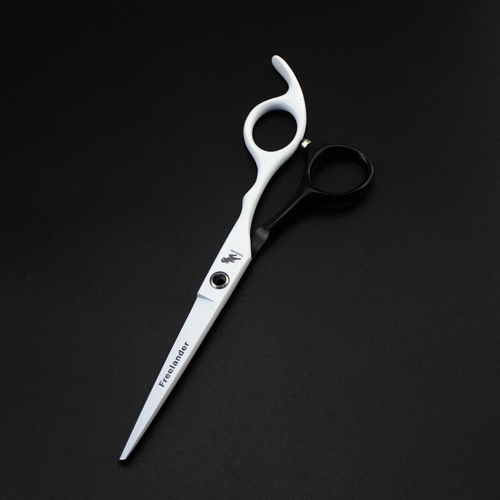 6.0" Black & White God Walker Hairdressing Scissors: Straight, Bang, & Thinning Shears for Barbers