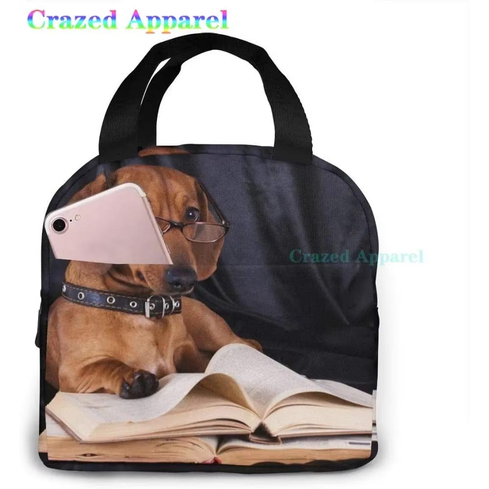 Ucsaxue Dogs I Love My Pet I Love Dachshund Lunch Bag Travel Box Work Bento Cooler Reusable Tote Picnic Boxes Insulated Bags