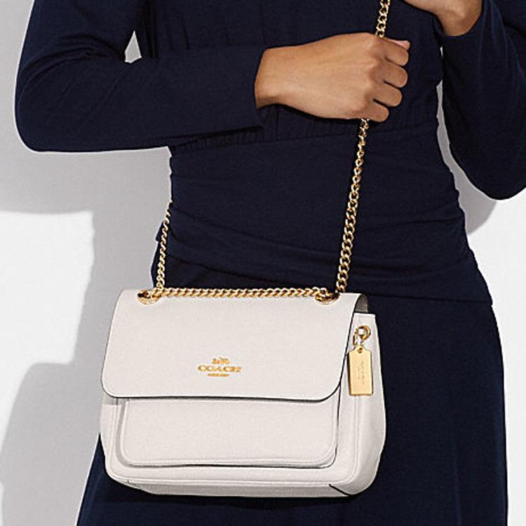 Coach Klare 26 Solid Color Flap Closure Leather Shoulder Crossbody Bag Medium Women Bags Chalk-White CC353-IMCHK