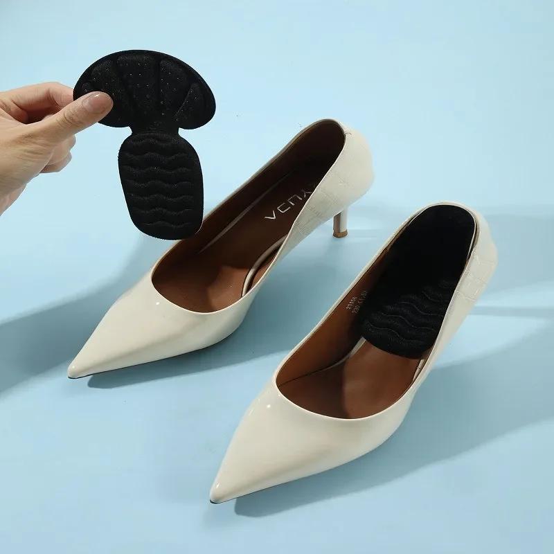 New Silicone Non-slip T-Shaped Heel Protectors Women Shoe Pads Pain Relief Foot Care Products Soft Thickened Shoes Insoles 1Pair