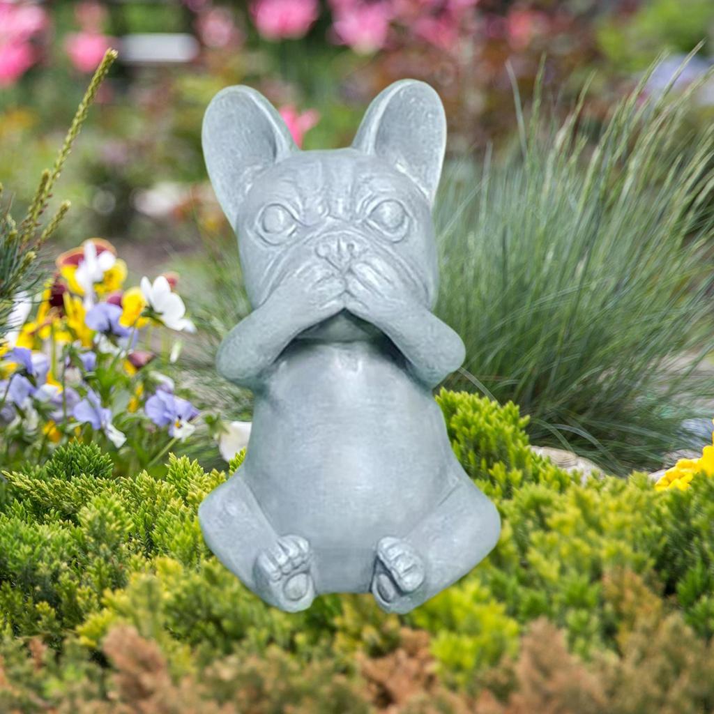 Statue Dog Sculpture Creative Sitting Garden Ornaments Outdoor Flower Beds Decor Gift