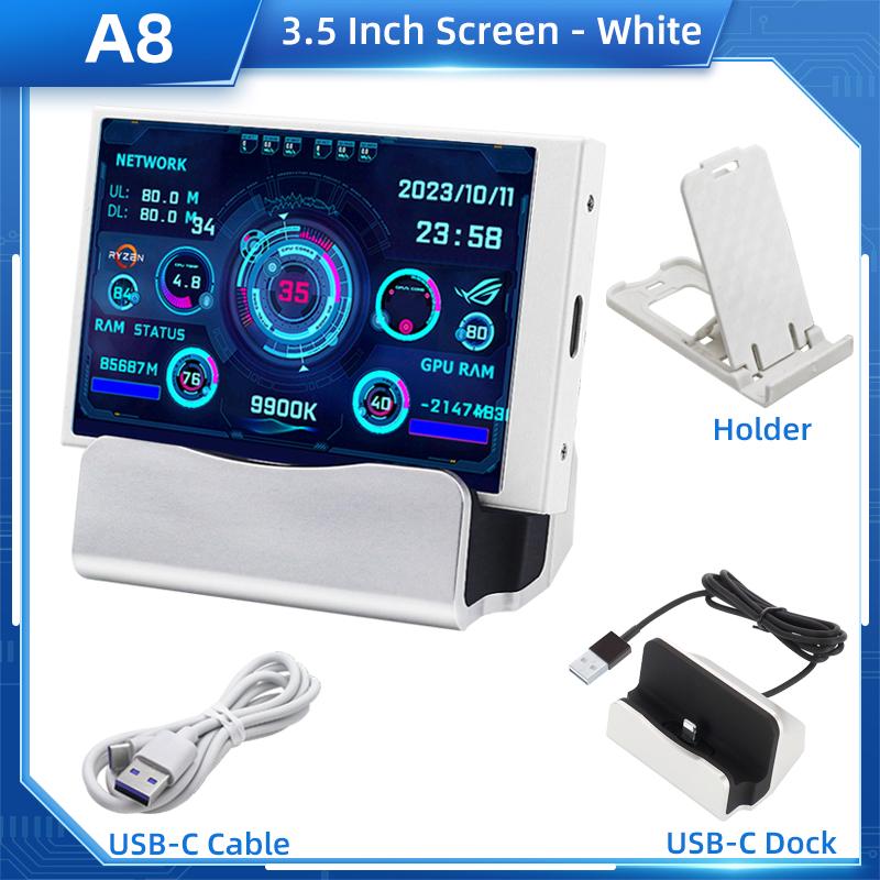 TURZX 3.5 / 5 Inch IPS USB Secundair Scherm voor Computer CPU GPU RAM HDD Monitor Type C Display GEEN AIDA64 LCD voor Windows 10 11