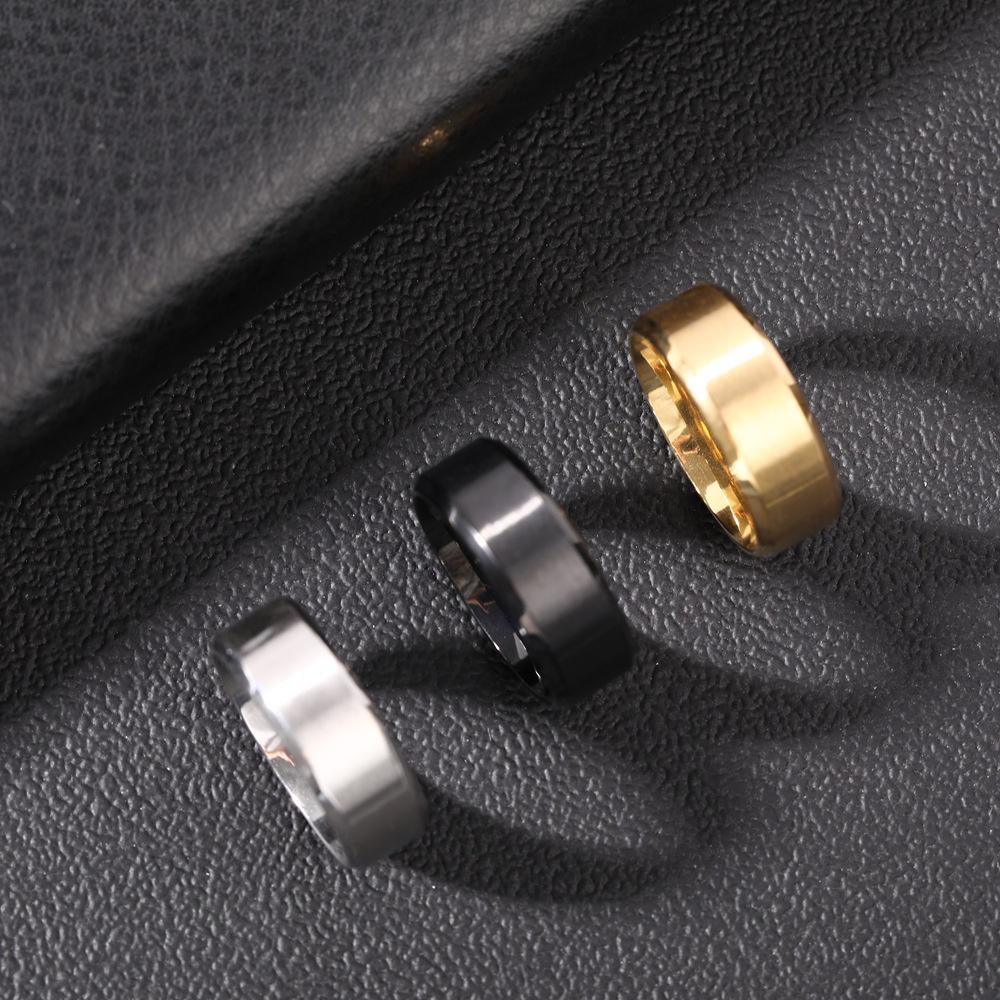 Men's Popular European & American Versatile Stainless Steel Wide Band Ring - Fashionable Plain Titanium Jewelry