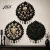 Minimalist Gothic Wall Art Halloween Decor, Vintage Relief Skull Ghost Bat Atmosphere Props Plaque, Dark Aesthetic Hanging for Entryway Living