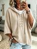 2026 Autumn/Winter Women's European & American Lace-up Hooded Sweater: Casual Loose Fit, Lazy Style Knitwear with Drop Shoulders