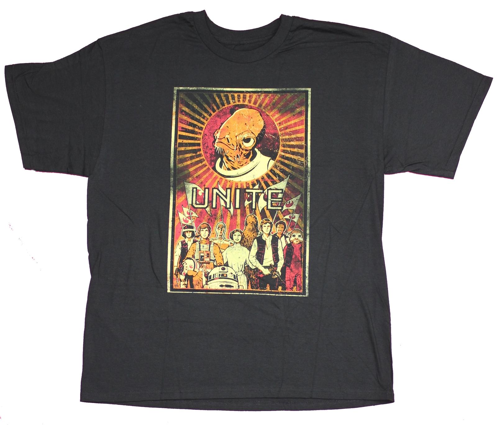 Star Wars Adult New T-Shirt - Unite Admiral Ackbar Over Rebels Pic S