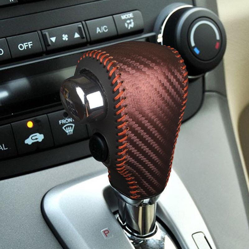 Kompatibel mit 07-26 Honda CRV/Civic Echtleder Schalthebelknaufabdeckung für Automatikgetriebe.