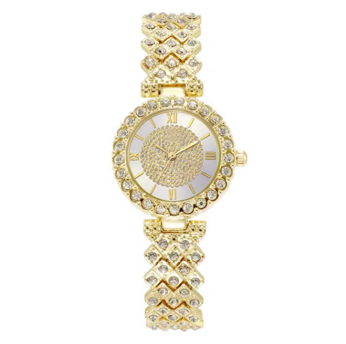 New Korean Version Of Women S Watch Women S Alloy Full Diamond Quartz Bracelet Set bulk price