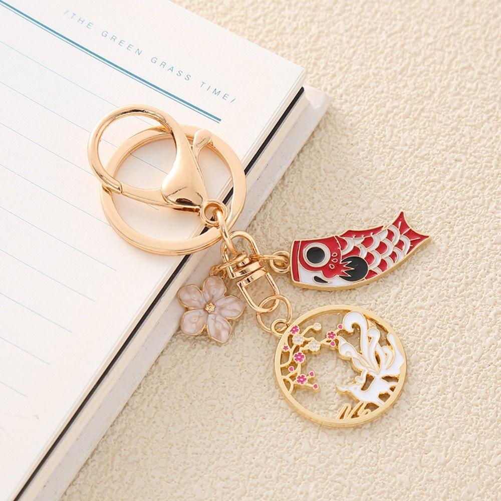 Phoenix Dragon Year Ethnic Luck Keychain Dragon Year Dragon Drop Oil Car Key Ring  New Year Gift