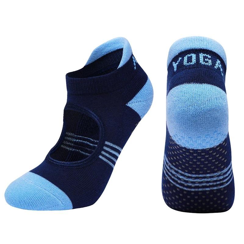 Women Backless Pilates Socks Towel Bottom Breathable Anti Slip Yoga Socks Ballet Dance Sports Socks Fitness Gym