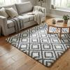 Shaggy Living Room Rug DECOR Non-slip Soft Fluffy Fashionable 160x220 White Cube