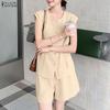 ZANZEA Women Sleeveless Tank Tops and Shorts Summer Two Piece Suit Sets