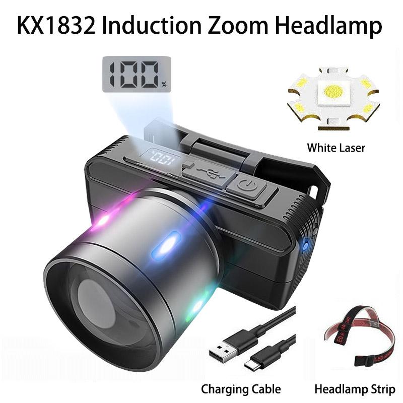 Rechargeable Portable Headlamp Super Bright Flashlight Light Waterproof Emergency Camping Cycling Searching LED Headlight
