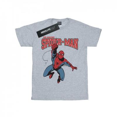 Mädchen-Spider-Man-Leap-Baumwoll-T-Shirt