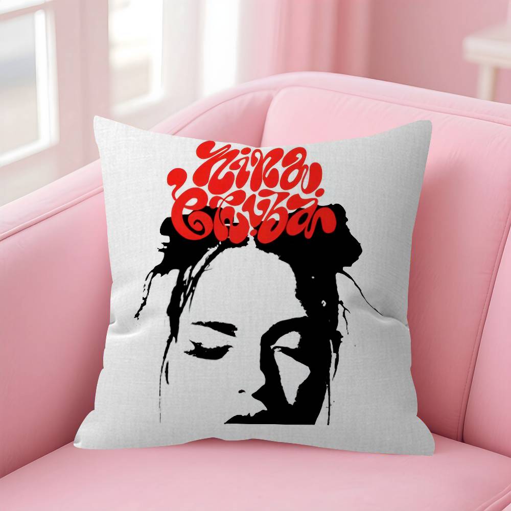 Singer Nina C-Chuba Double-Sided Printed Pillow Cover Short Plush Suitable Living Rooms Bedrooms Sofas Throw Cushion Cover