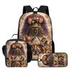 15 Inch 3PCS One Piece School Backpack Set with Lunch Bag Pencil Case Durable Lightweight Unisex Daypack for Boys Girls Age 6-10