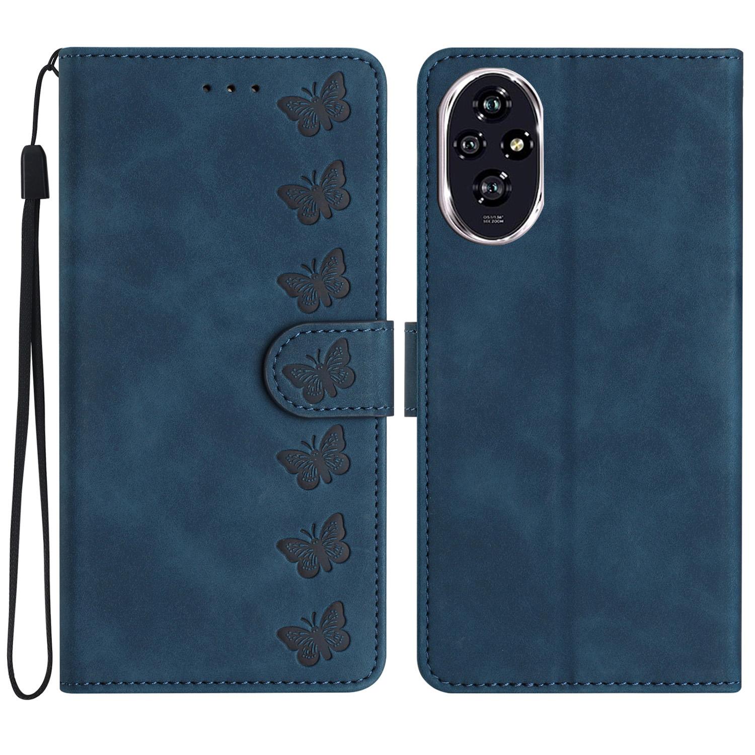 

For Honor 200 5G Case Imprinted Butterfly Leather Wallet Phone Cover F