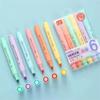 6/8Pcs/set Pastel Color Macaron Highlighter Pen Marker Pens Fluorescent Pen Drawing Highlighters Cute Stationery School Supplies