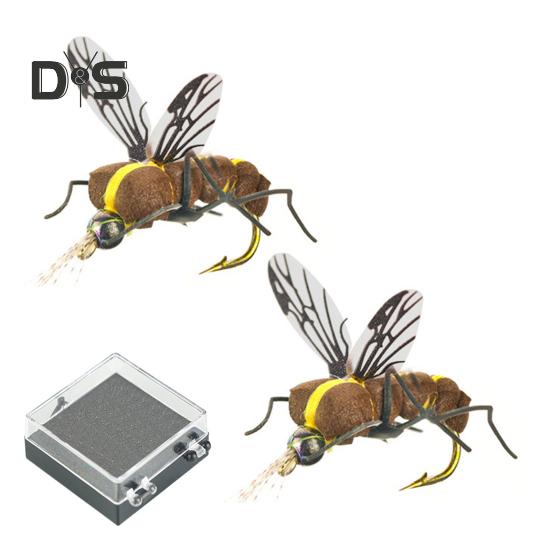 

2 шт. 14-25 мм/0,2-0,38 г плавающая приманка для ловли нахлыстом с крючком реалистичная бионическая приманка для пчел для ловли пресноводных морских окуней и форелей D