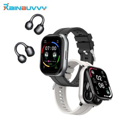 Rainbuvvy D12 TWS 2-in-1 Smart Call Uhr 2,01 Zoll TFT Voll-Touch 240x296 Bluetooth Anruf Ohrhörer 230mAh Android Smartwatch