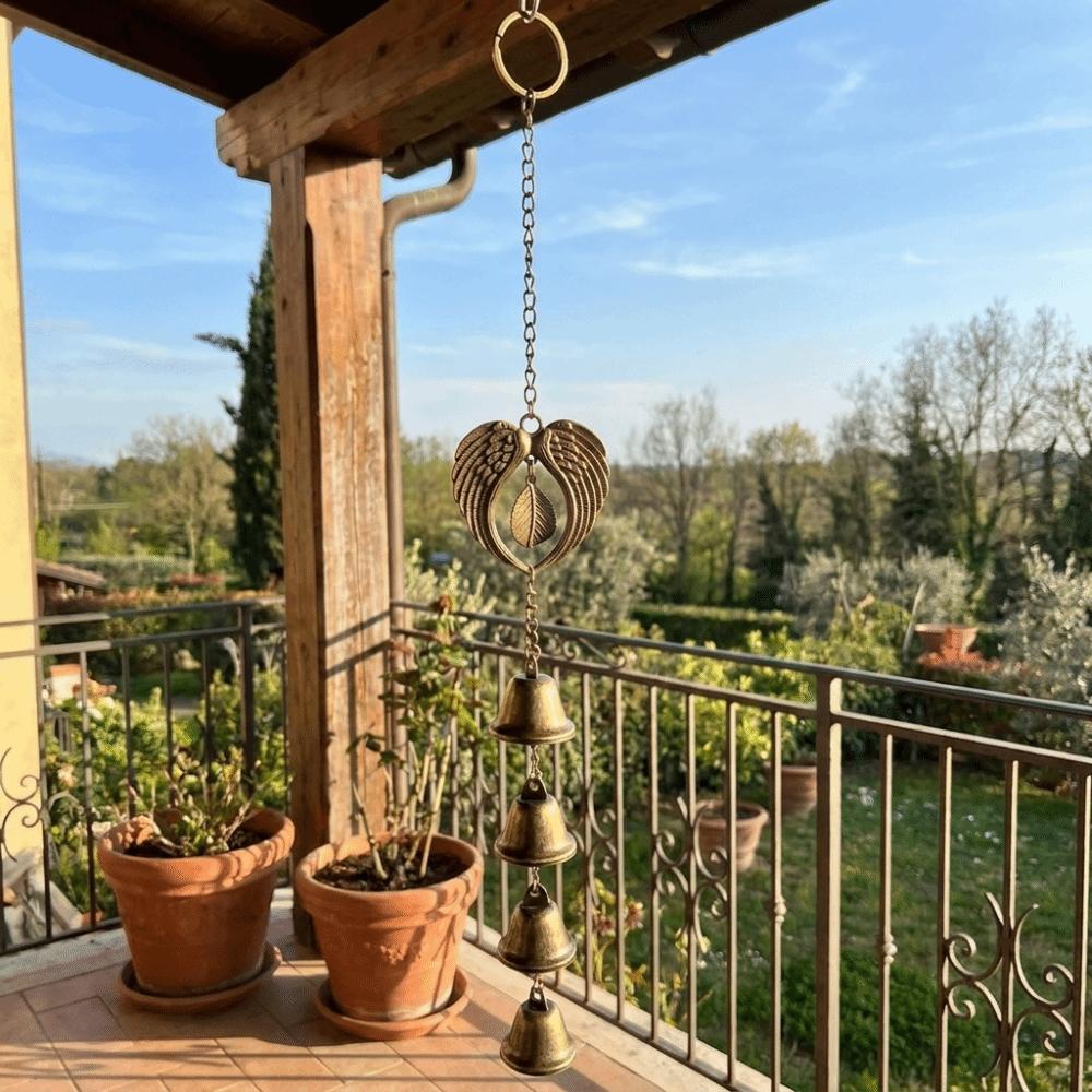 Bohemian Style Vintage Wind Chime with Bell Wall Hanging Decoration Patio Decoration