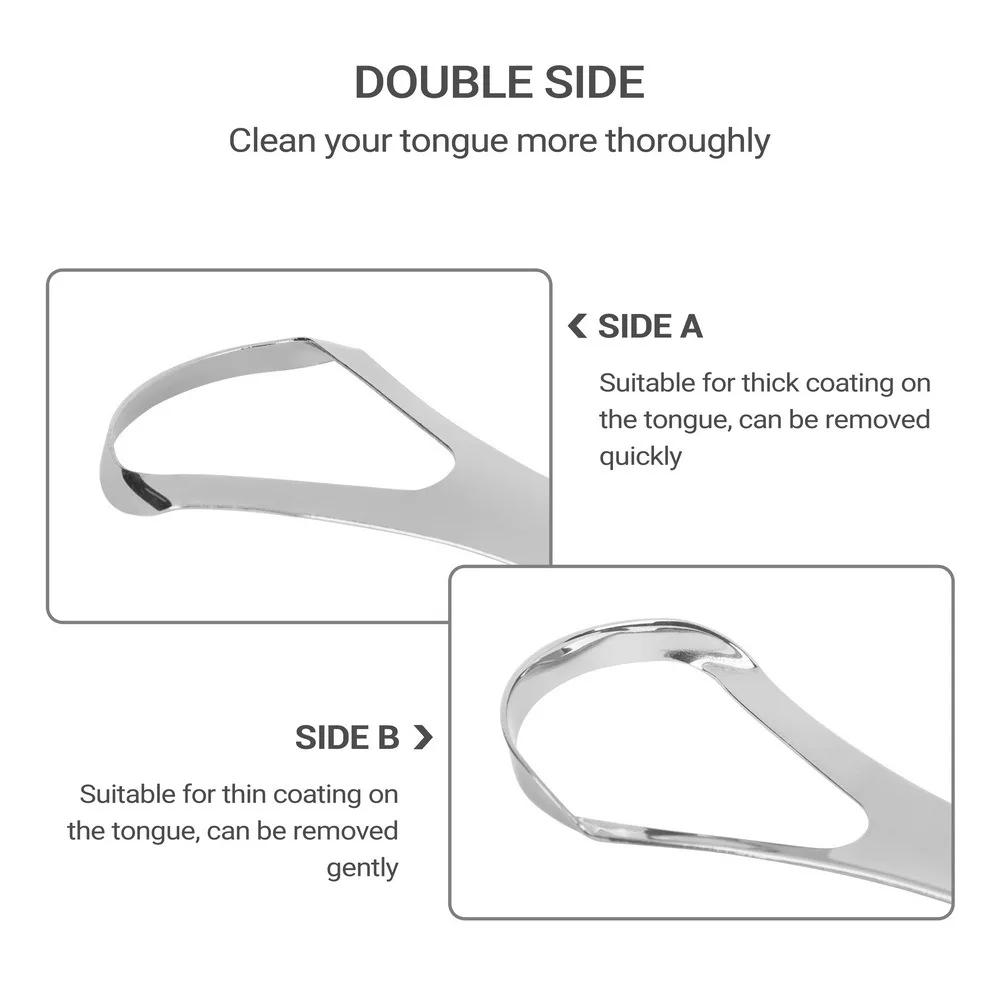 Tongue scraper Stainless Steel Tongue Scraper Cleaner Fresh Breath Cleaning Coated Tongue Oral Hygiene Care Tools Reusable