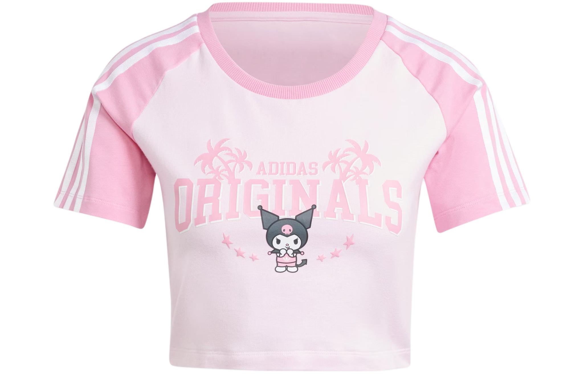 Adidas Originals x Hello Kitty/, Raglan Sleeve T Shirt Women s Clear Pink JH0570 XS