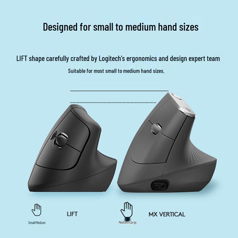 Logitech Lift Ergonomic Vertical Wireless Mouse