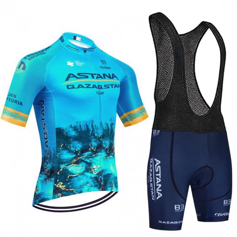 Astana Summer Short Sleeve Mountain Road Bike Breathable Cycling Suit Sports Men s Cycling Suit XS
