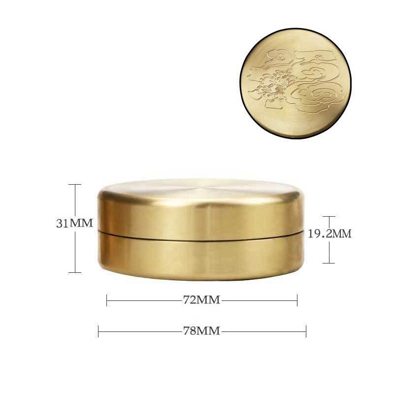 Brass Round Sealed Waterproof Box Moisture-Proof Storage Box for Jewelry Coin Tea Dustproof Sealed Pill Box