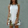 Elegant Sexy Vest Skirt Sleeveless Short Skirt Printed Flower Casual Dress For Women S-xxl