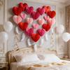 5 Pcs Set Red Pink Colors Honeycomb Party Decorations Hanging Paper Pom-Poms  Birthday Party Decor