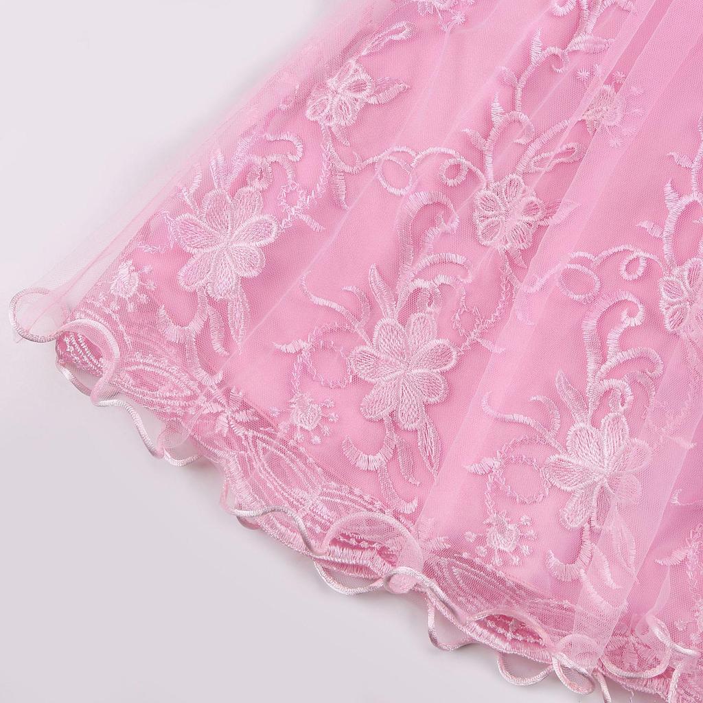 Abito Formale da Matrimonio e Festa per Bambina con Fiocco di Paillettes per Esibizione del 1 Giugno