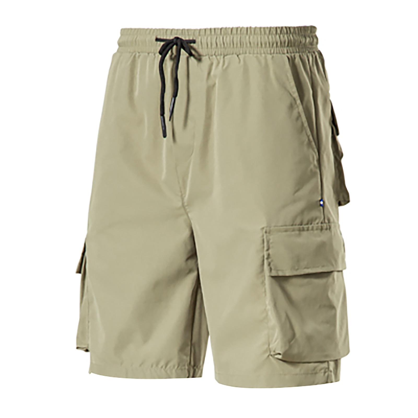 

Men s Fashion Summer Drawstring Pocket Beach Pants Shorts Overalls Shorts M зелений