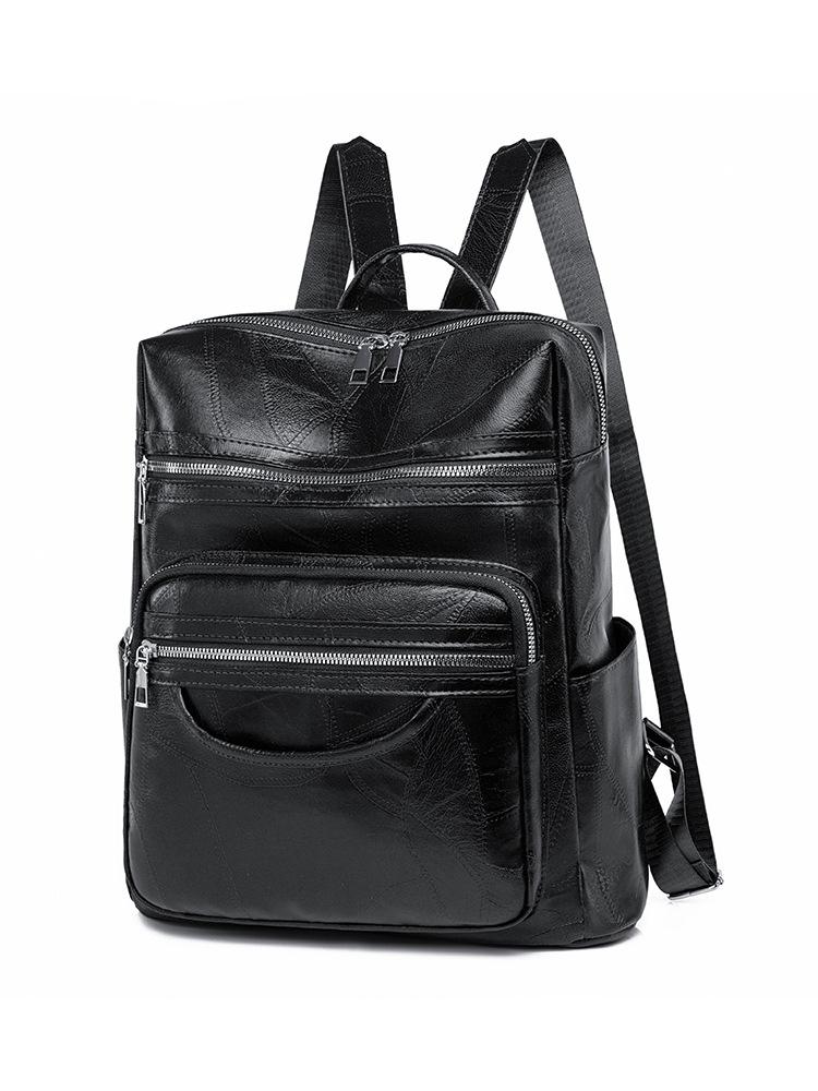 

Модная индивидуальная трендовая одноплечевая двойная портативная практичная женская сумка из искусственной кожи чёрный