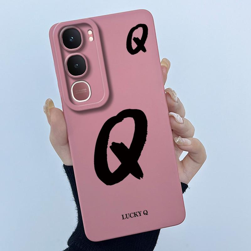 For Vivo Y21d Case Cover Lucky Initial Letter Silicone Soft Matte Phone Bumper for Vivo Y21d Y 21d VivoY21d 4G 5G 2025 Casing