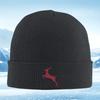 Deer Shape with Red Circles On Grey Men Women Unisex Knitted Hat Beanie Pullover Cap Winter Thermal Warm Christmas Outdoor Cycli