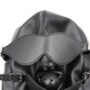 Ifukens Full Head PU Leather with Gag and Bondage Kinky Fetish SM Full Head Adult Black Full Head Mask Black Ball Leather Mask Mask, Ball, Mask, Mask,
