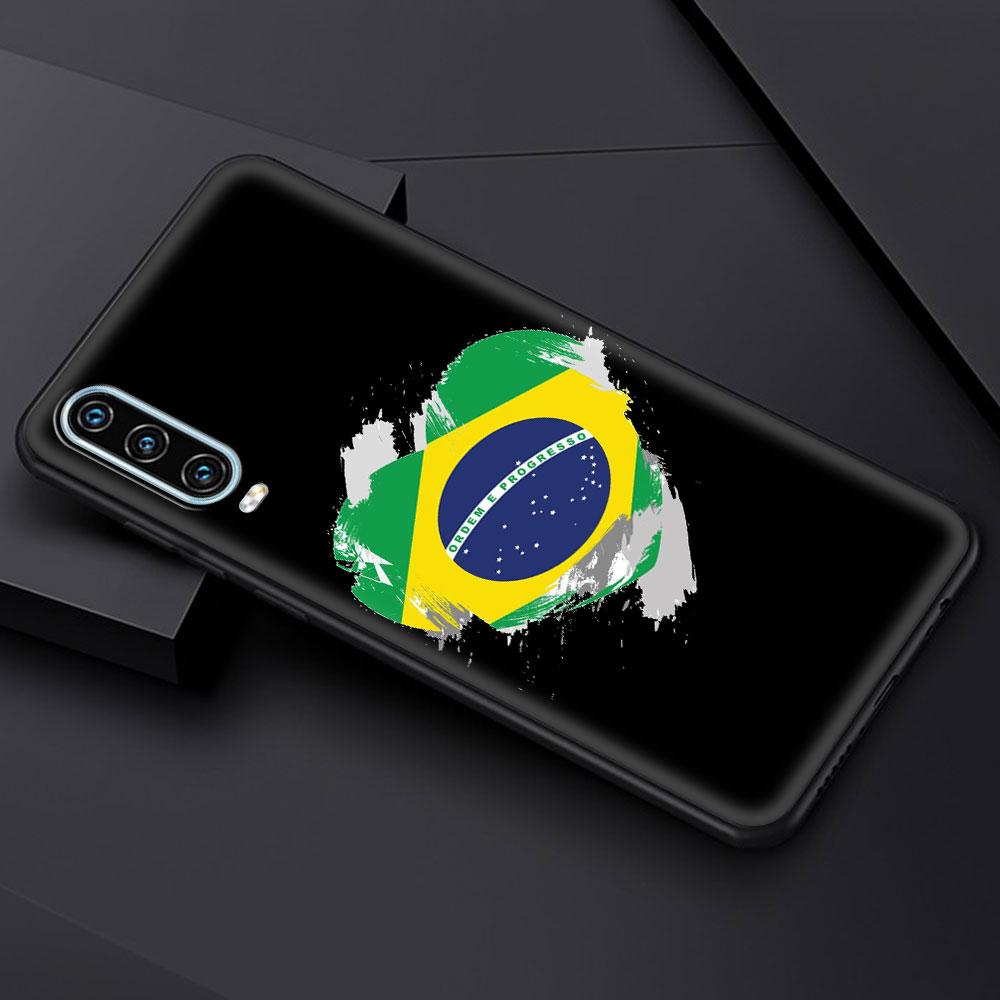 Brazil Brazilian Flag Football Phone Case For Huawei P30 Lite P50 Pro P20 P40 Lite E P Smart Z 2021 Y6 Y7 Y9 2019 Y6p Y9s Cover